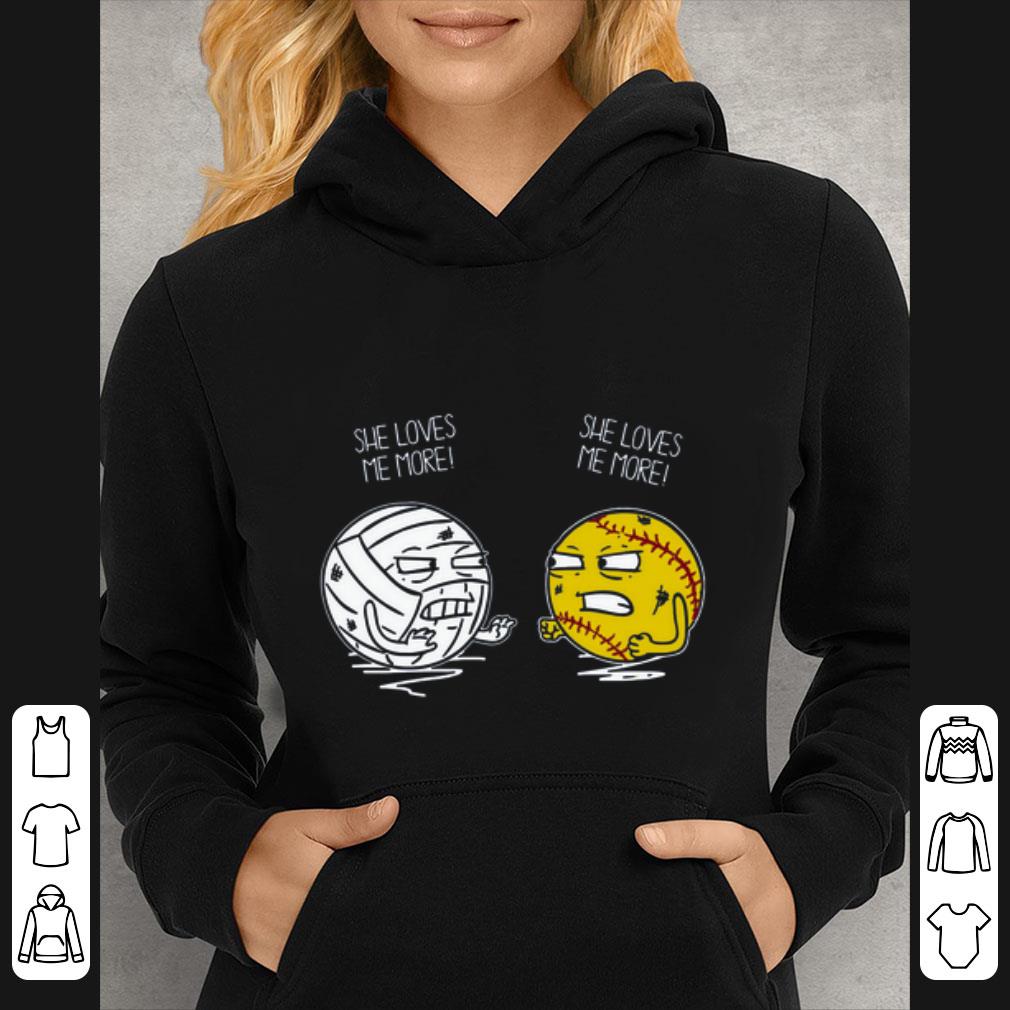 Original Volleyball vs softball she loves memore shirt 1 Original Volleyball vs softball she loves memore shirt
