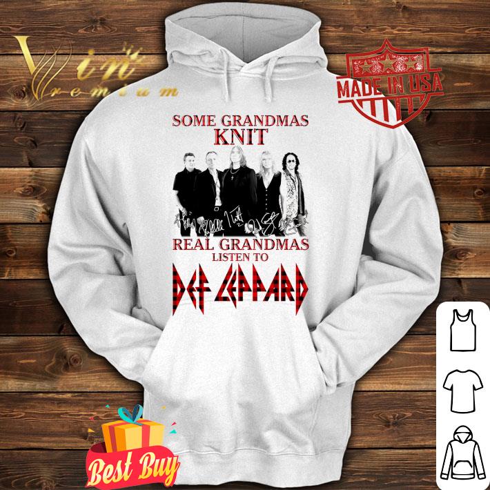 Some grandmas knit real grandmas listen to Def Leppard signed shirt