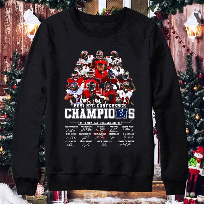 Team Tampa Bay Buccaneers signatures 2021 NFC Conference Champions shirt