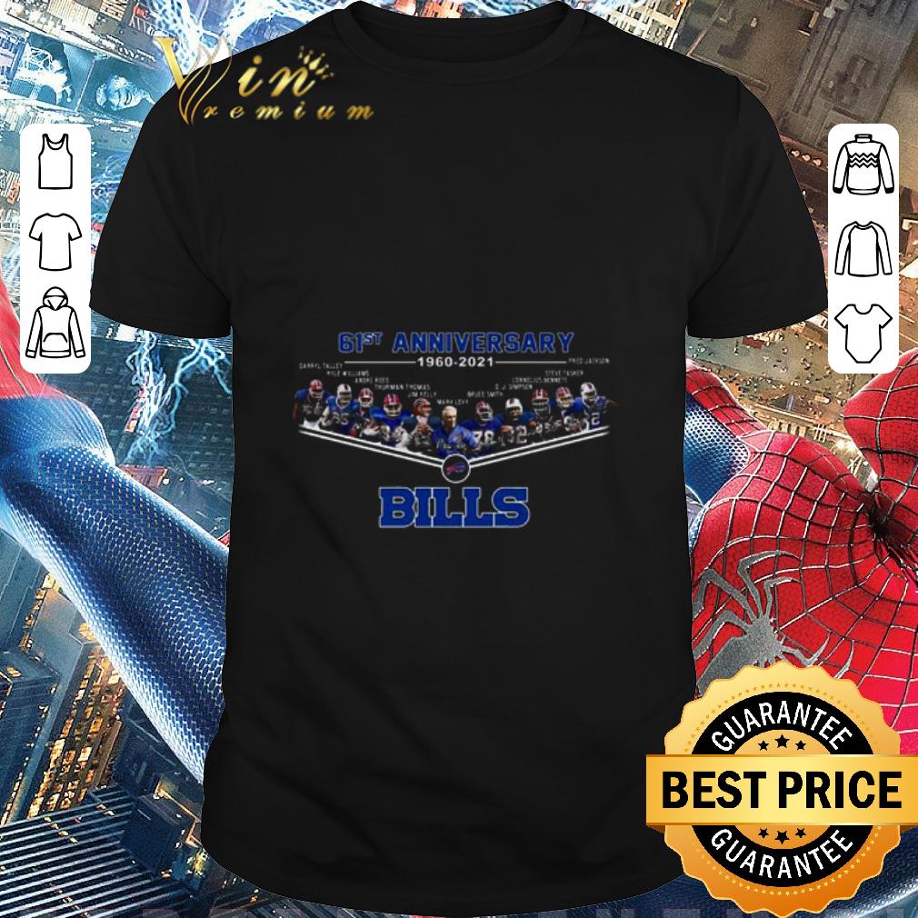 Pretty Buffalo Bills 61st anniversary 1960-2021 Team & coach signatures shirt