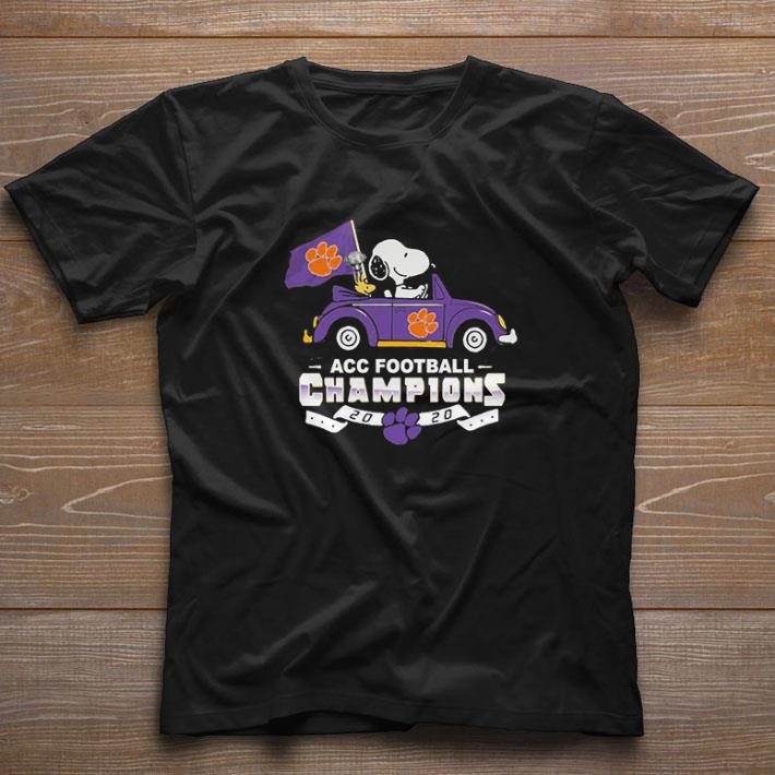 Funny Clemson Tigers Snoopy and Woodstock diver car Acc football Champions 2020 shirt