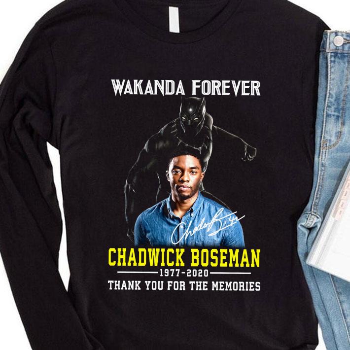 Original Wakanda Forever Chadwick Boseman 1977-2020 Rest In Peace Signed shirt