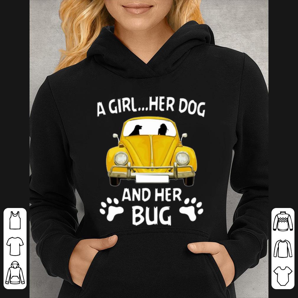 Hot A Girl Her Dog And Her Bug Volkswagen Beetle Dog Lovers shirt