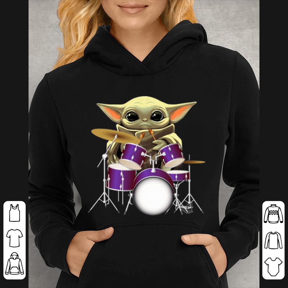 Nice Star Wars Baby Yoda Playing Drum Drummers shirt