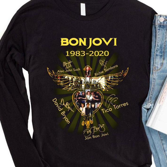 Hot Logo Band Bon Jovi 1983-2020 Signatures shirt