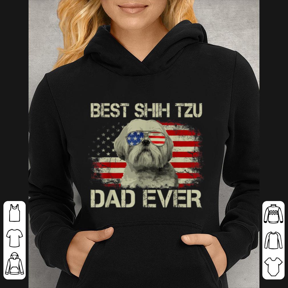 Original Mens Best Shih Tzu Dad Ever Tshirt Dog Lover American Flag T shirt