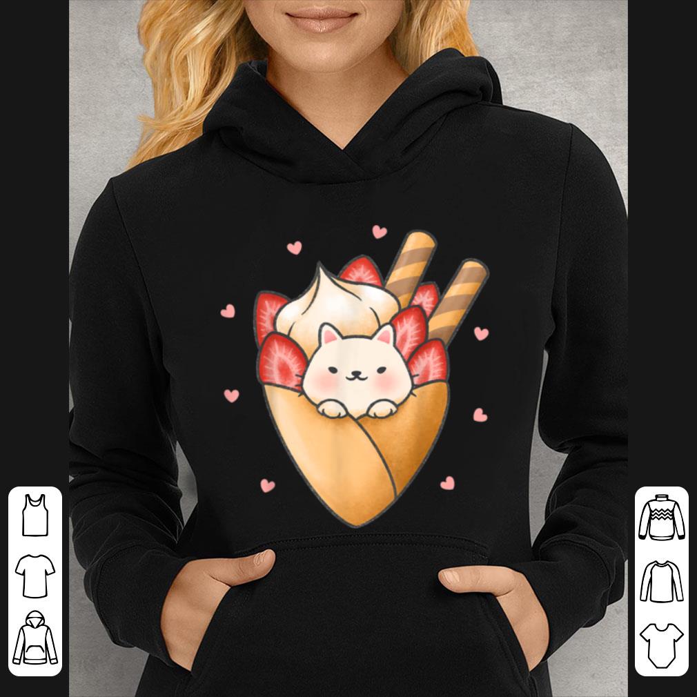 Awesome Kawaii Cat Creamy Strawberry Crape Cute Anime Japanese T shirt