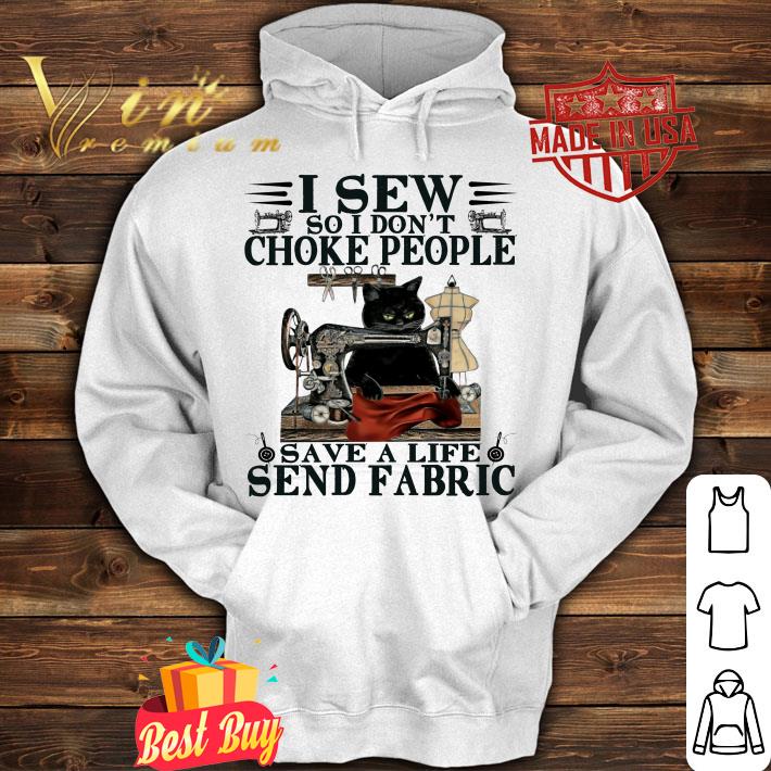 Black cat i sew so i don't choke people save a life send fabric shirt
