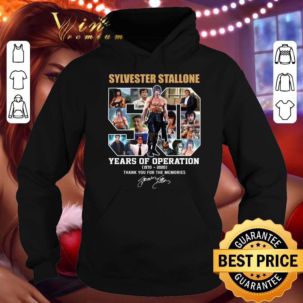 Premium Sylvester Stallone 50 Years Of Operation 1970 2020 Thank You For The Memories Signature shirt 1 Sylvester Stallone 50 Years Of Operation 1970 2020 Thank You For The Memories Signature shirt