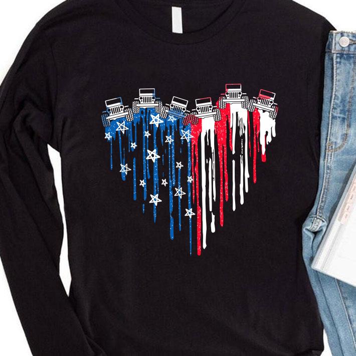 Jeep heart love 4th of july independence day shirt