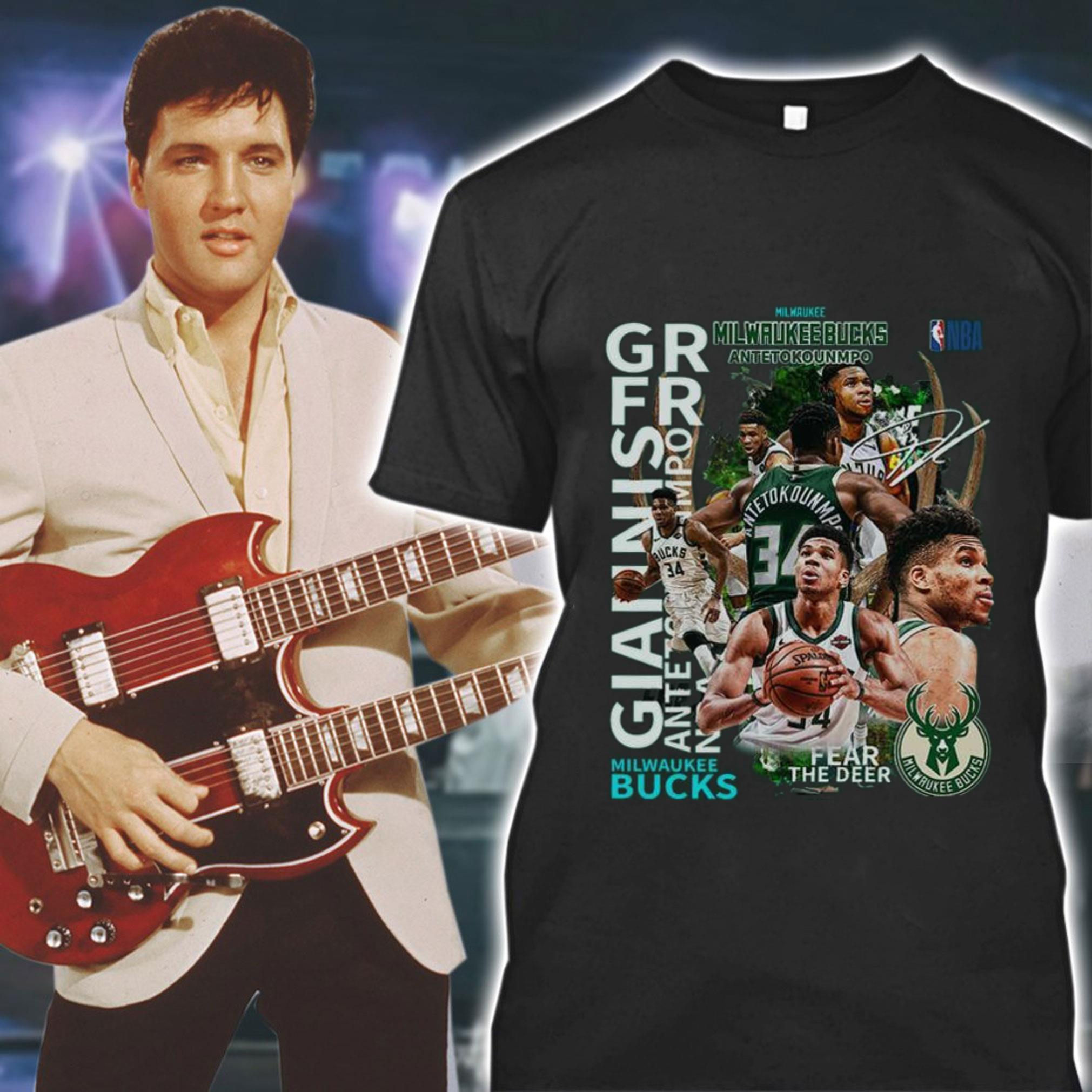 Official NBA Milwaukee Bucks 34 Giannis Antetokounmpo Fear The Deer Signature Shirt 1 NBA Milwaukee Bucks 34 Giannis Antetokounmpo Fear The Deer Signature Shirt