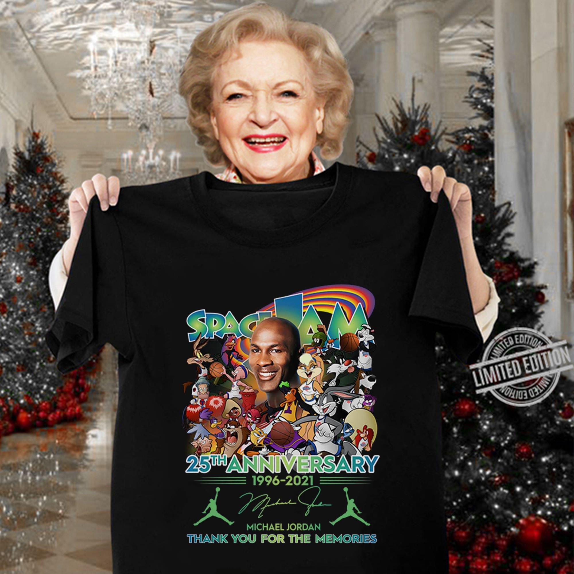 Original Space Jam A New Legacy 25th anniversary 1996-2021 Michael Jordan Signature Thank You For The Memories Shirt 3 Space Jam A New Legacy 25th anniversary 1996-2021 Michael Jordan Signature Thank You For The Memories Shirt