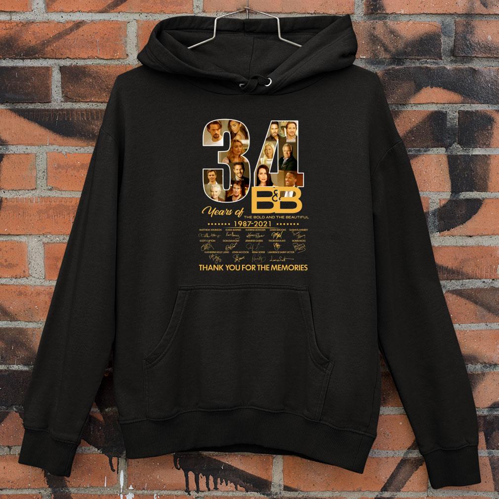 Awesome The Bold And The Beautiful 34 years of 1987-2021 Signature Thank You For The Memories Shirt 1 The Bold And The Beautiful 34 years of 1987-2021 Signature Thank You For The Memories Shirt