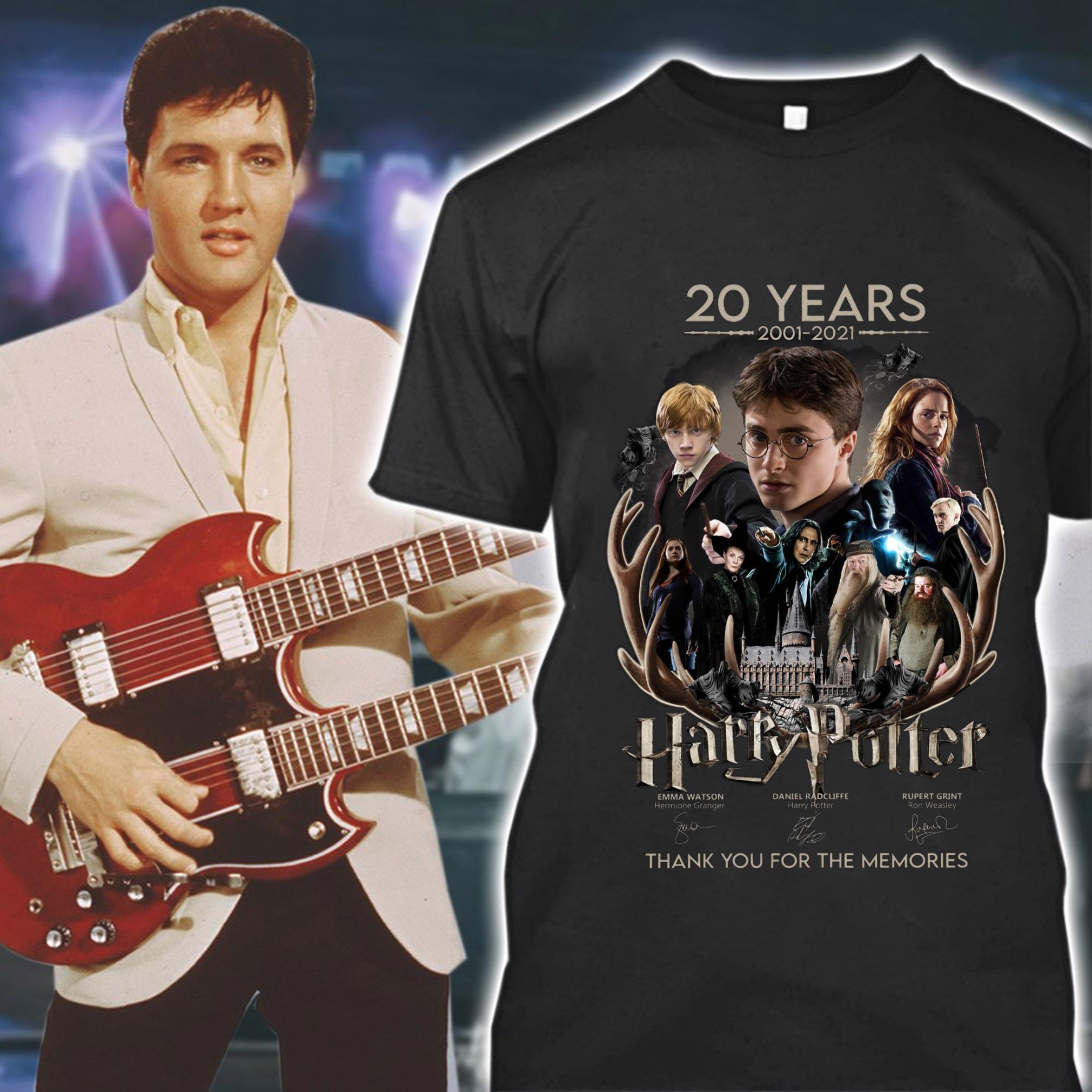 Best 20 years 2001-2021 Harry Potter Characters Hermione Granger Ron Weasley signatures thank memories shirt