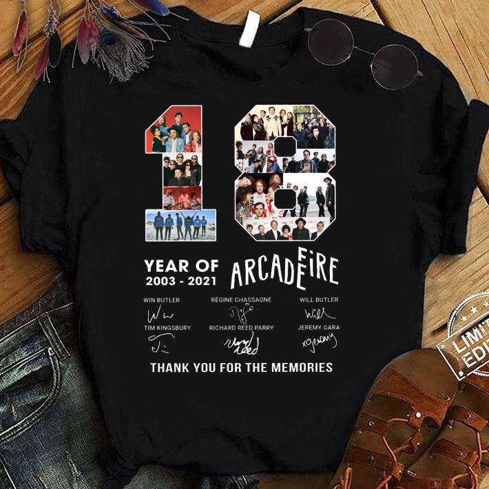 Awesome 2021 Arcade Fire 18 years of 2003-2021 Signatures Thank Memories Shirt 1 2021 Arcade Fire 18 years of 2003-2021 Signatures Thank Memories Shirt