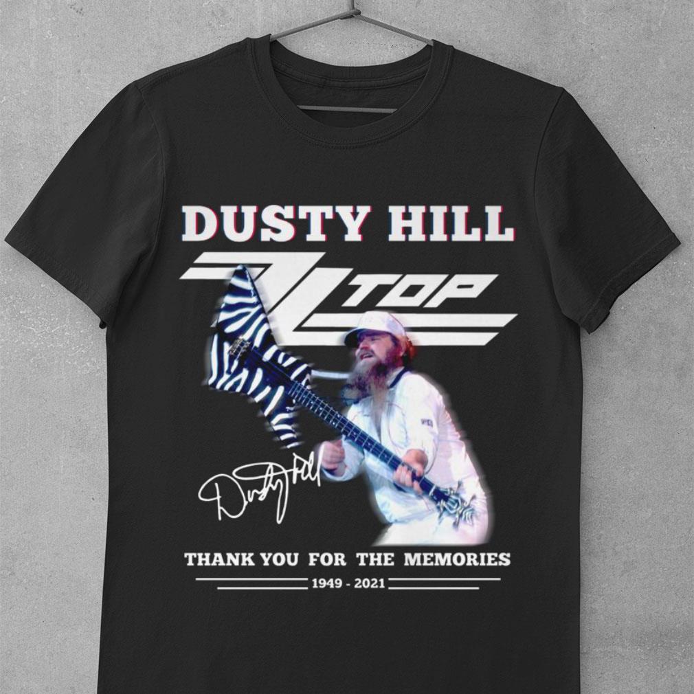 Awesome 2021 RIP Dusty Hill ZZ Top band Rock Signature Thank You For The Memories Shirt