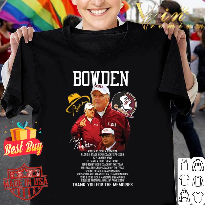 Funny Bobby Bowden FSU Florida State Seminoles Signature Thank Memories Shirt
