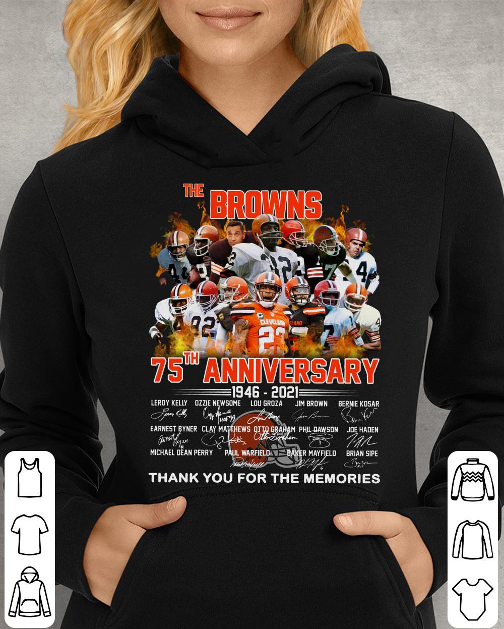 Best Cleveland Browns The Browns 75th Anniversary 1946-2021 Signatures Thank You For The Memories Shirt 4 Cleveland Browns The Browns 75th Anniversary 1946-2021 Signatures Thank You For The Memories Shirt