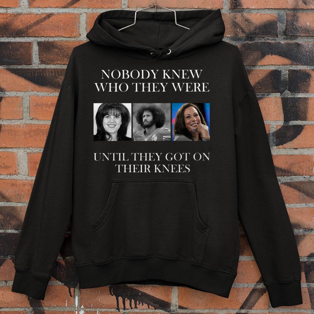 Premium Colin Kaepernick Kamala Harris Nobody Knew Who They Were Until They Got On Their Knees Shirt 4 Colin Kaepernick Kamala Harris Nobody Knew Who They Were Until They Got On Their Knees Shirt