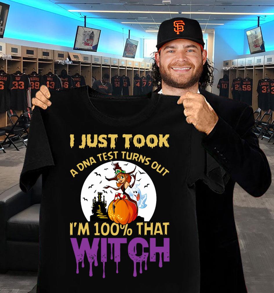 Awesome Halloween i just took a DNA test turns out i'm 100% that witch shirt 2 Halloween i just took a DNA test turns out i'm 100% that witch shirt