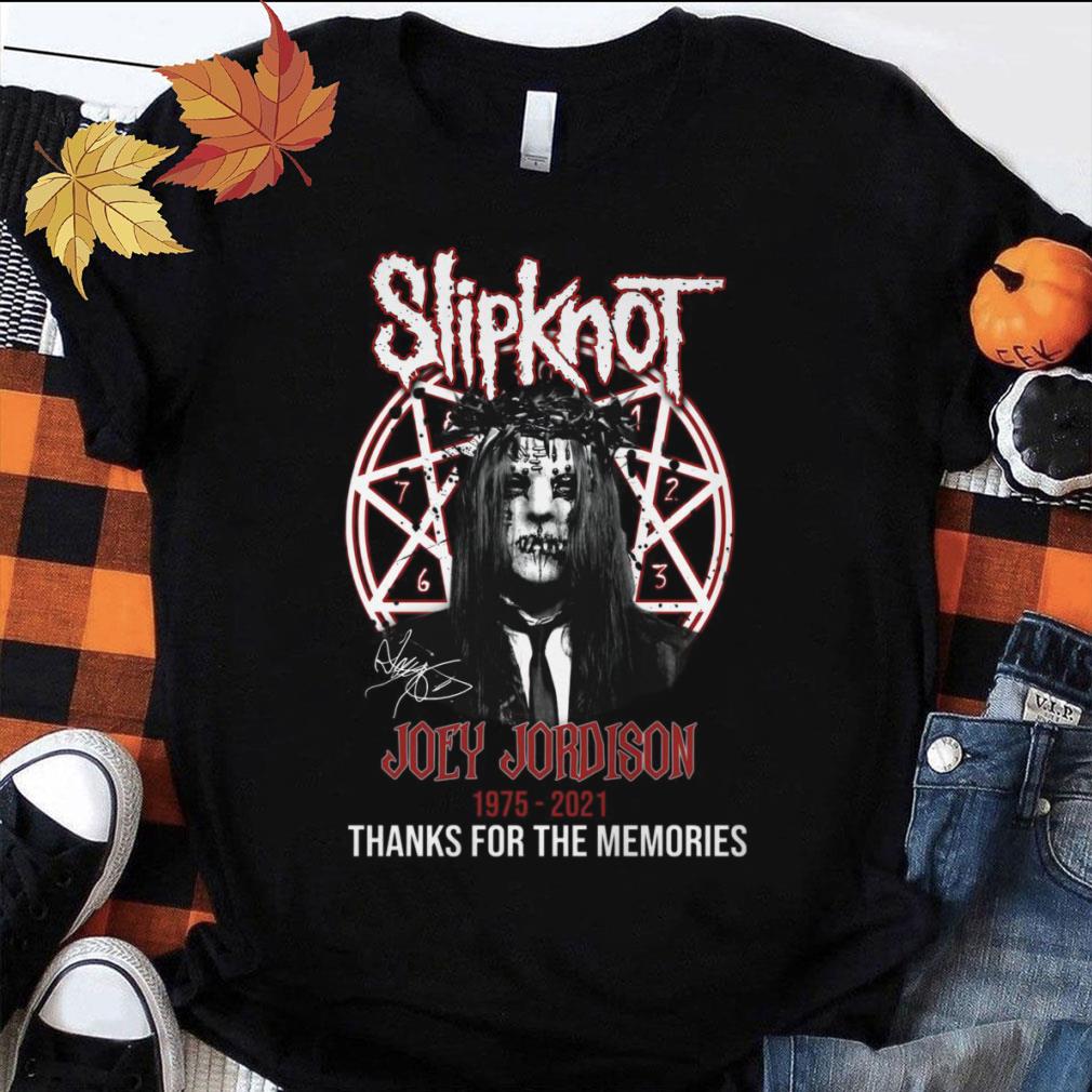 Joey Jordison Slipknot Band Heavy Metal 1975-2021 Signature Thanks For The Memories Shirt