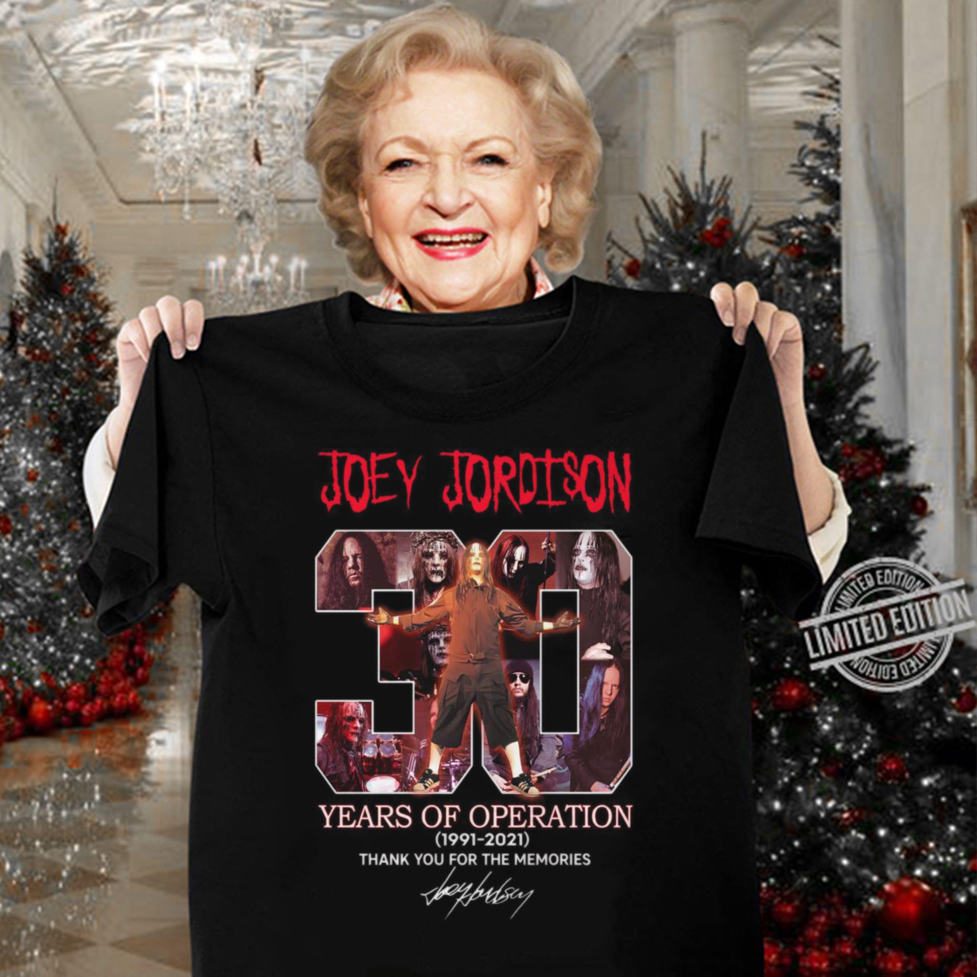 Awesome Joey Jordison Slipknot band 30 years of Operation 1991-2021 thank you for the memories signature shirt 3 Joey Jordison Slipknot band 30 years of Operation 1991-2021 thank you for the memories signature shirt