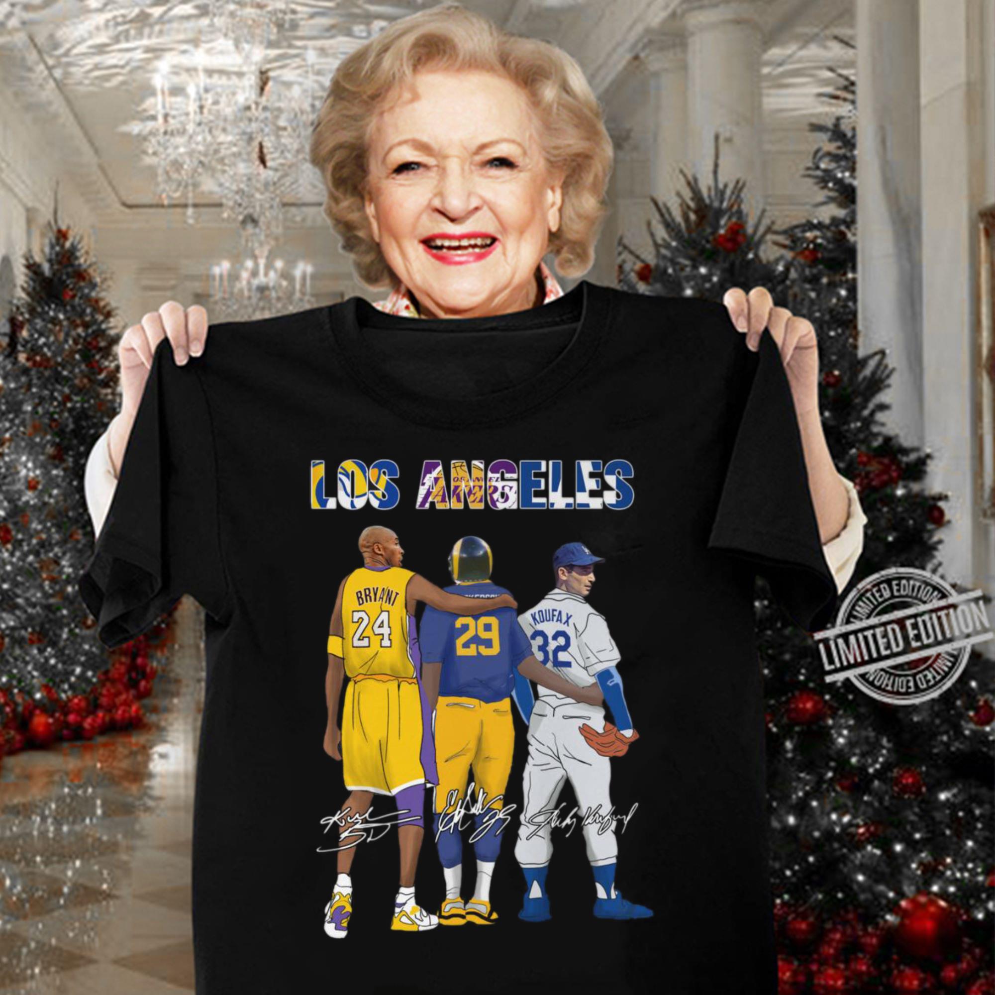 Funny Los Angeles Sports Teams LA Rams LA Lakers LA Dodgers Bryant Signatures Shirt 3 Los Angeles Sports Teams LA Rams LA Lakers LA Dodgers Bryant Signatures Shirt