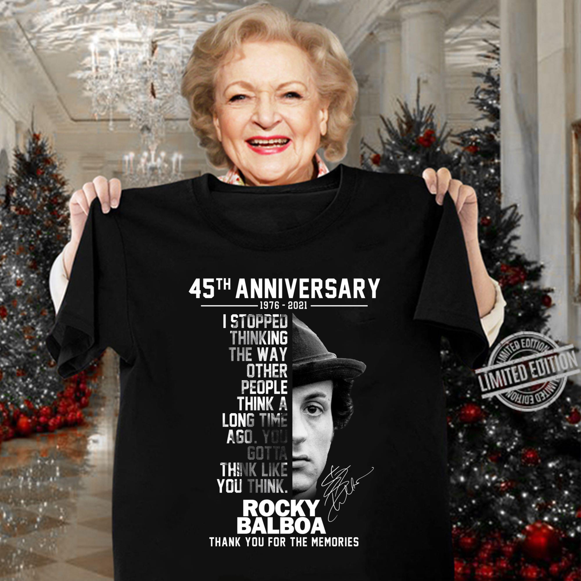 Official Rocky Balboa signature I stopped thinking the way other people think a long time ago shirt 3 Rocky Balboa signature I stopped thinking the way other people think a long time ago shirt