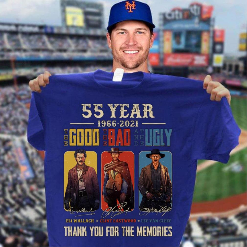 Funny The Good The Bad and The Ugly 55 Year 1966-2021 Eli Wallach Clint Eastwood Lee Van Cleef Signatures Thank Memories Shirt 3 The Good The Bad and The Ugly 55 Year 1966-2021 Eli Wallach Clint Eastwood Lee Van Cleef Signatures Thank Memories Shirt
