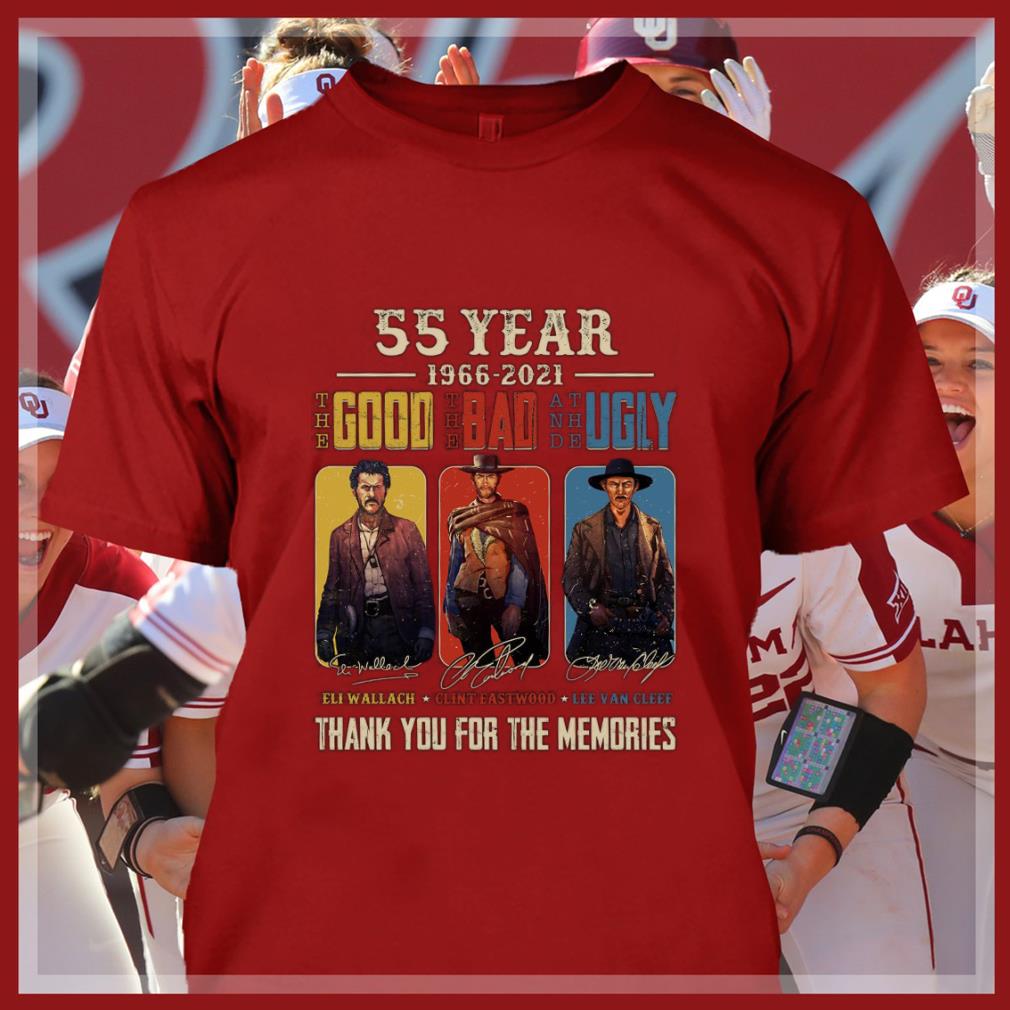 Funny The Good The Bad and The Ugly 55 Year 1966-2021 Eli Wallach Clint Eastwood Lee Van Cleef Signatures Thank Memories Shirt 4 The Good The Bad and The Ugly 55 Year 1966-2021 Eli Wallach Clint Eastwood Lee Van Cleef Signatures Thank Memories Shirt