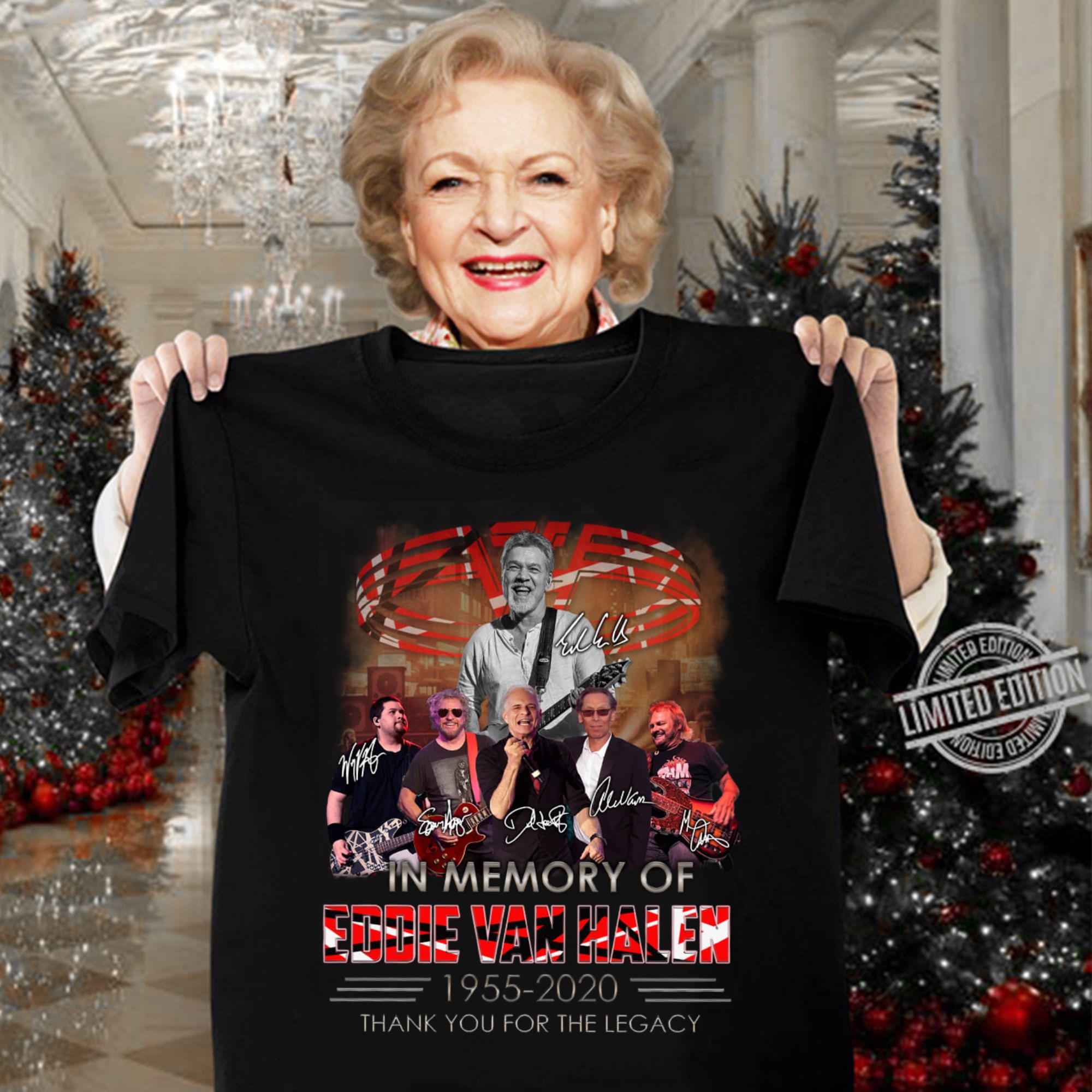 Best Van Halen band In Memory Of RIP Eddie Van Halen 1955-2020 Signatures Thank You For The Legacy Shirt 3 Van Halen band In Memory Of RIP Eddie Van Halen 1955-2020 Signatures Thank You For The Legacy Shirt