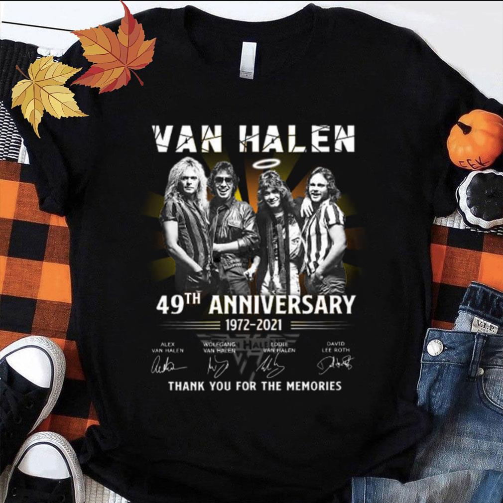 Funny Van Halen band member 49th anniversary 1972-2021 signatures thank memories shirt 1 Van Halen band member 49th anniversary 1972-2021 signatures thank memories shirt