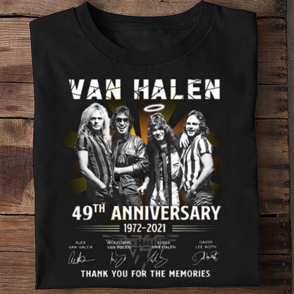Funny Van Halen band member 49th anniversary 1972-2021 signatures thank memories shirt 2 Van Halen band member 49th anniversary 1972-2021 signatures thank memories shirt