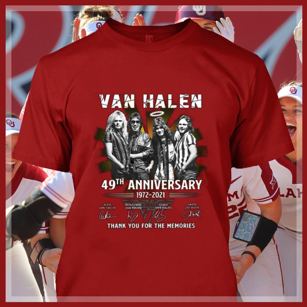 Funny Van Halen band member 49th anniversary 1972-2021 signatures thank memories shirt 4 Van Halen band member 49th anniversary 1972-2021 signatures thank memories shirt