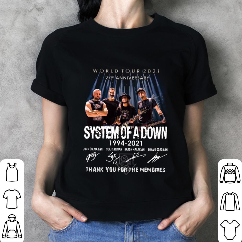 Original 27th anniversary System Of A Down 1994-2021 World Tour 2021 thank you for the memories signatures shirt, John Dolmayan, Serj Tankian, Daron Malakian, Shavo Odadjian 3 27th anniversary System Of A Down 1994-2021 World Tour 2021 thank you for the memories signatures shirt, John Dolmayan, Serj Tankian, Daron Malakian, Shavo Odadjian