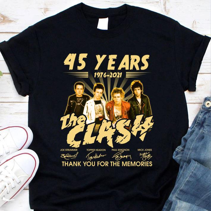 Original 45 years 1976-2021 The Clash band rock signatures thank memories shirt 1 45 years 1976-2021 The Clash band rock signatures thank memories shirt