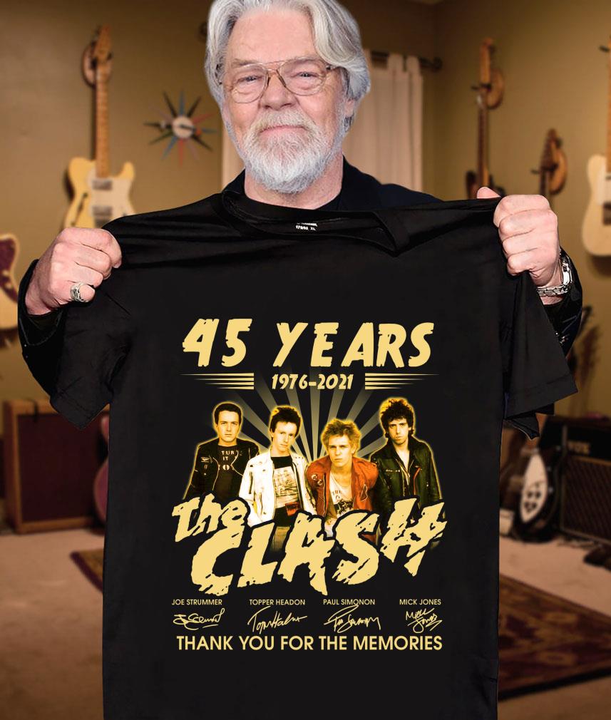 Original 45 years 1976-2021 The Clash band rock signatures thank memories shirt 3 45 years 1976-2021 The Clash band rock signatures thank memories shirt