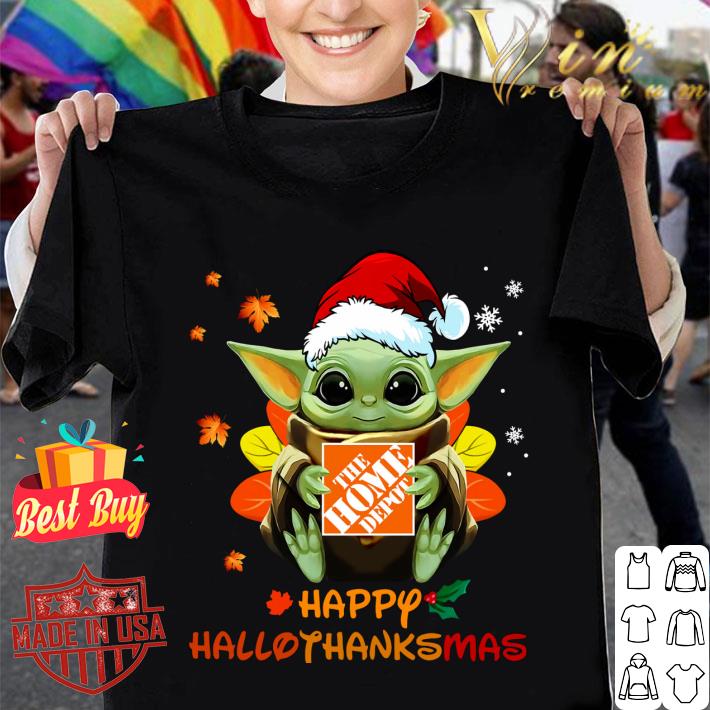 Premium Baby Yoda Mashup The Home Depot Happy Hallothanksmas Shirt, Halloween, Thanksgiving, Christmas