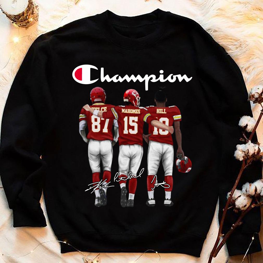 Awesome Champion Kansas City Chiefs Patrick Mahomes NFL Football Signatures Shirt 4 Champion Kansas City Chiefs Patrick Mahomes NFL Football Signatures Shirt