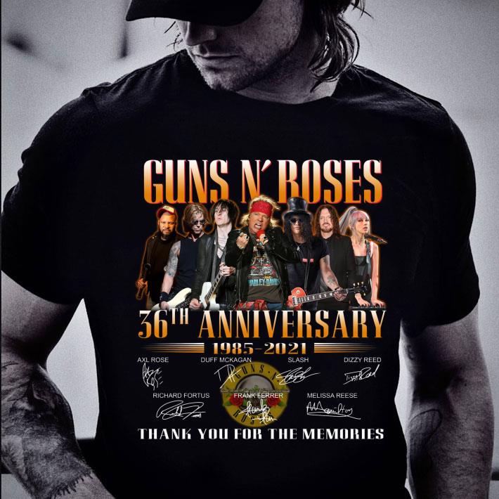Awesome Guns N Roses 36th anniversary 1985-2021 Thank You For The Memories Axl Rose Slash Signatures Shirt 2 Guns N Roses 36th anniversary 1985-2021 Thank You For The Memories Axl Rose Slash Signatures Shirt