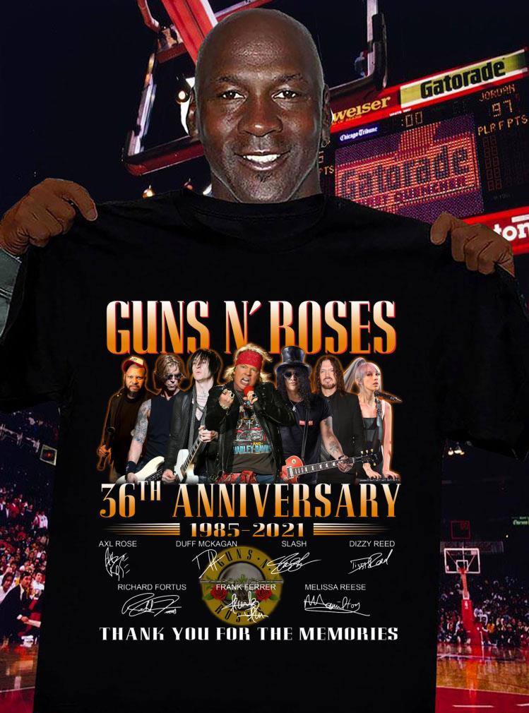 Awesome Guns N Roses 36th anniversary 1985-2021 Thank You For The Memories Axl Rose Slash Signatures Shirt 3 Guns N Roses 36th anniversary 1985-2021 Thank You For The Memories Axl Rose Slash Signatures Shirt