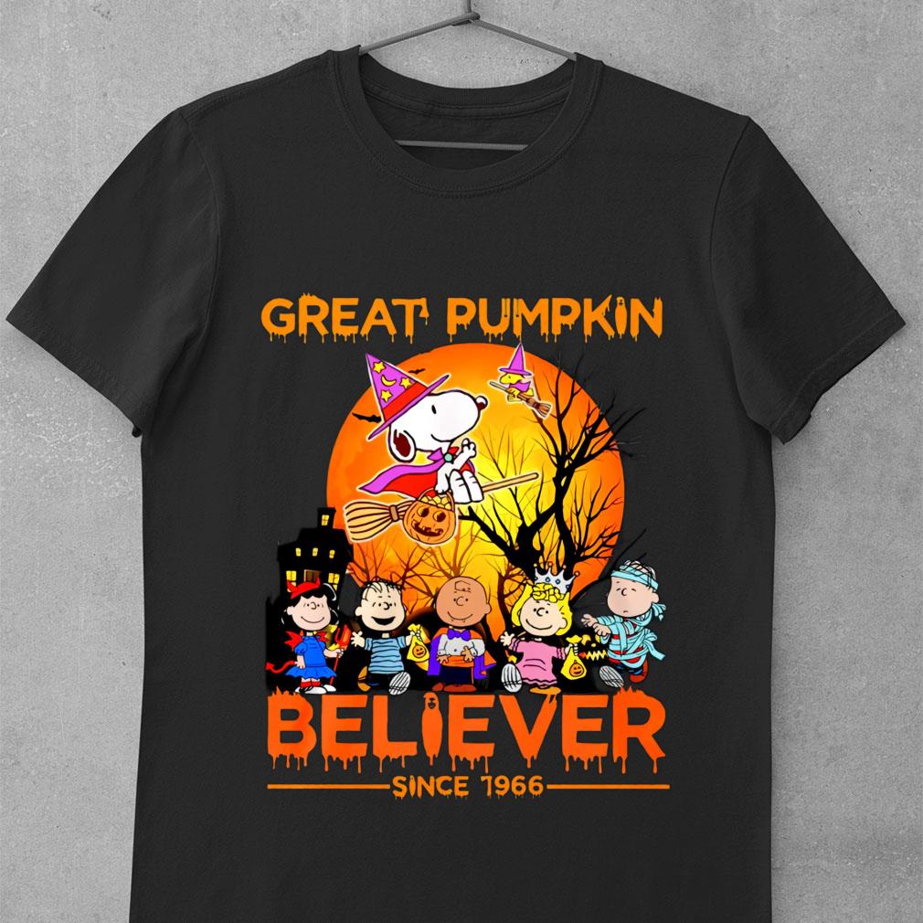 Official Halloween Peanuts Snoopy Woodstock Charlie Brown Great Pumpkin Believer Since 1966 Shirt