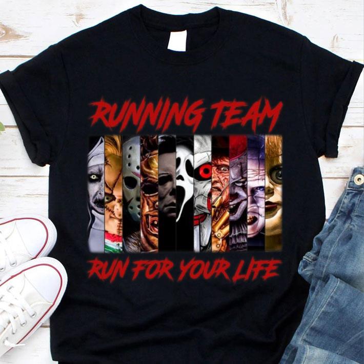 Premium Halloween Running team run for your life horror movies characters shirt