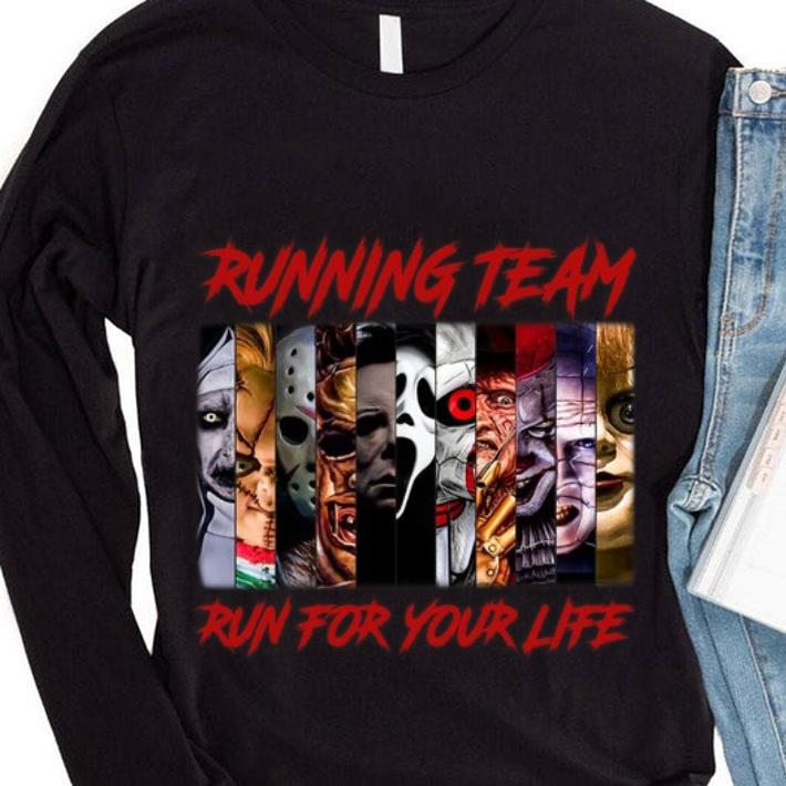Premium Halloween Running team run for your life horror movies characters shirt 4 Halloween Running team run for your life horror movies characters shirt