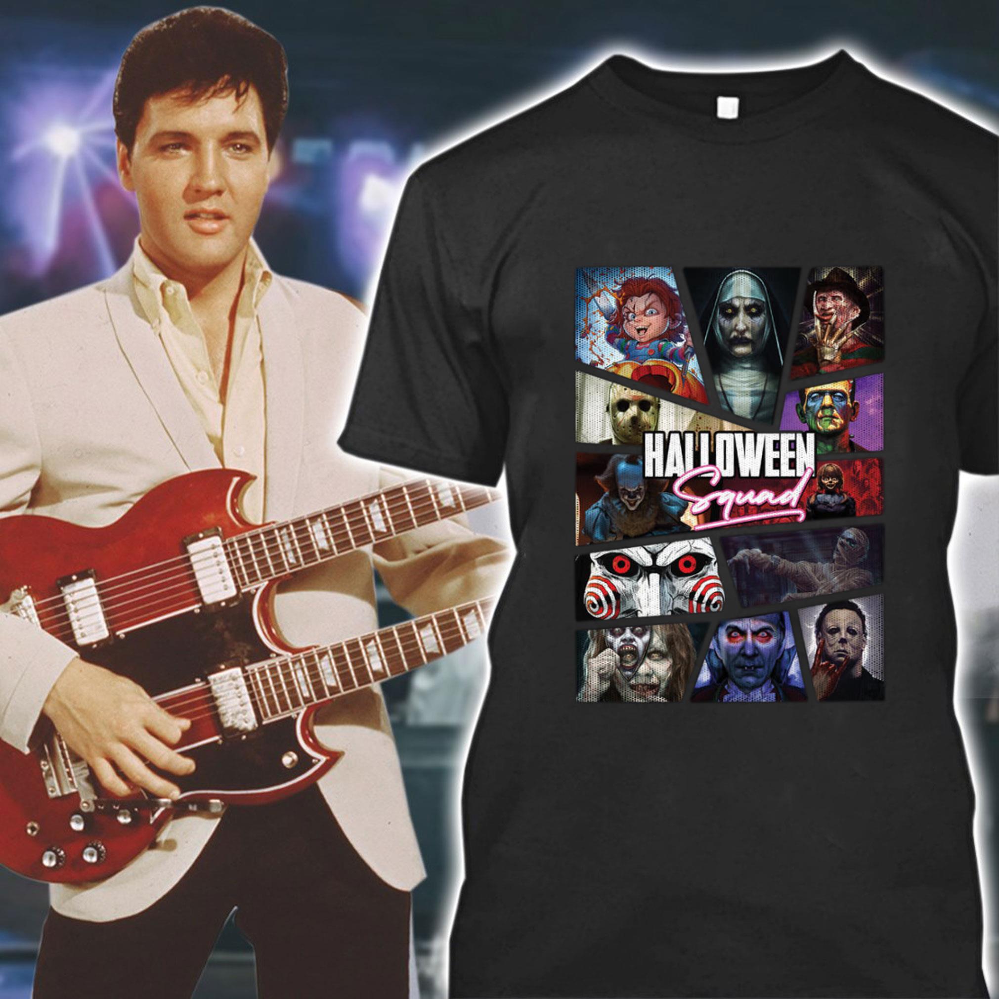 Funny Halloween Squad Horror Movies Characters Shirt
