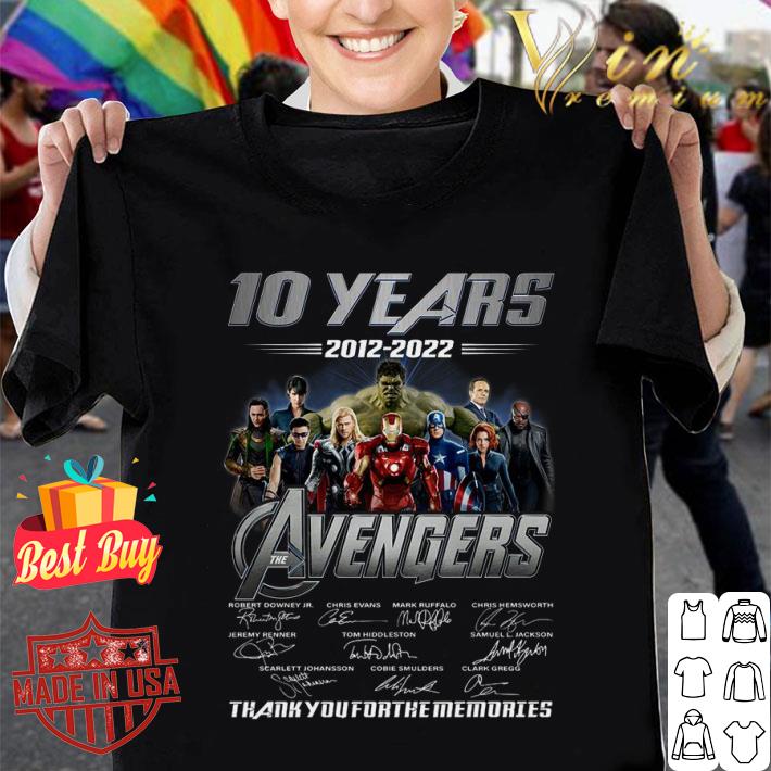 Funny Marvel The Avengers 10 years 2012-2022 Thank You For The Memories Signatures Shirt 1 Marvel The Avengers 10 years 2012-2022 Thank You For The Memories Signatures Shirt