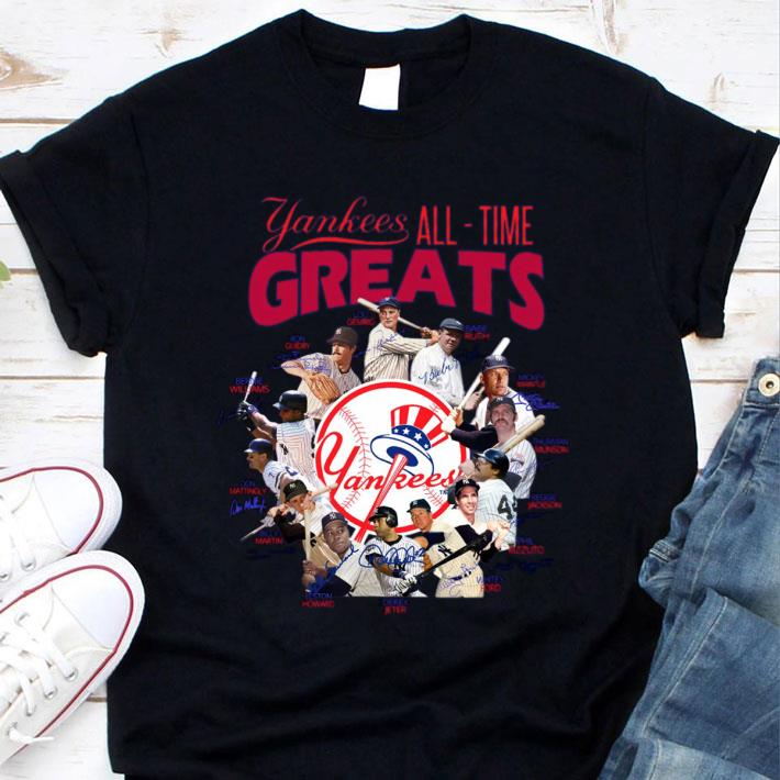 Funny New York Yankees All-time Greats Legends signatures shirt