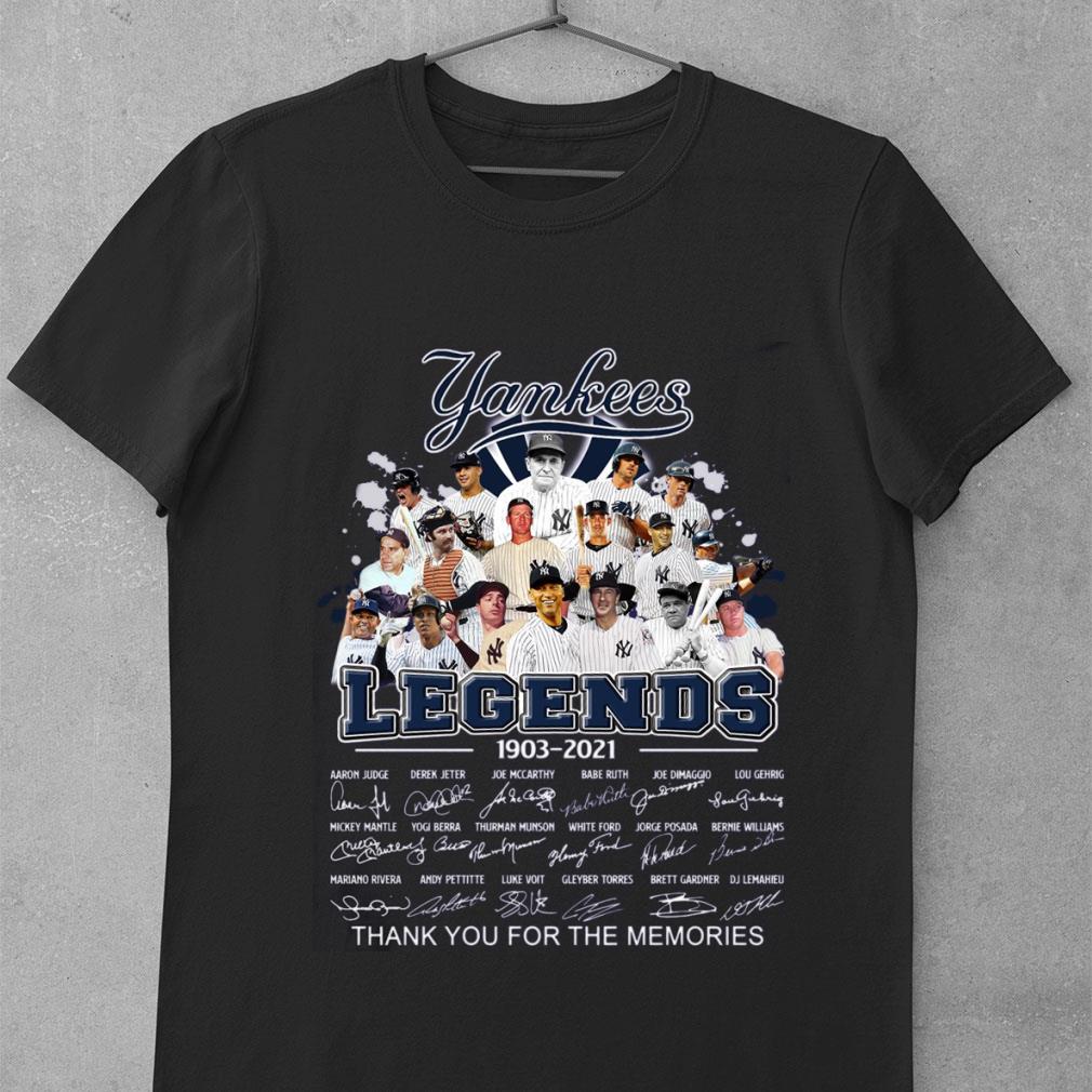 Official New York Yankees Legends 1903-2021 signatures thank memories shirt 1 New York Yankees Legends 1903-2021 signatures thank memories shirt