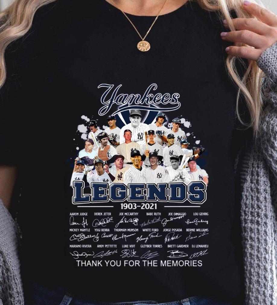 Official New York Yankees Legends 1903-2021 signatures thank memories shirt 2 New York Yankees Legends 1903-2021 signatures thank memories shirt