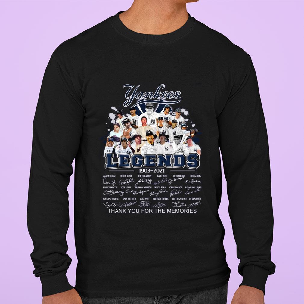 Official New York Yankees Legends 1903-2021 signatures thank memories shirt 3 New York Yankees Legends 1903-2021 signatures thank memories shirt